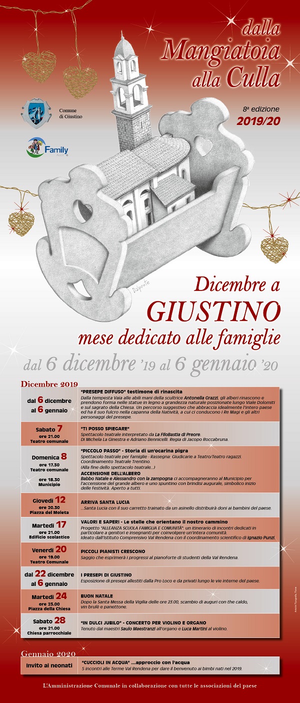 Dicembre a Giustino, un mese dedicato alle famiglie