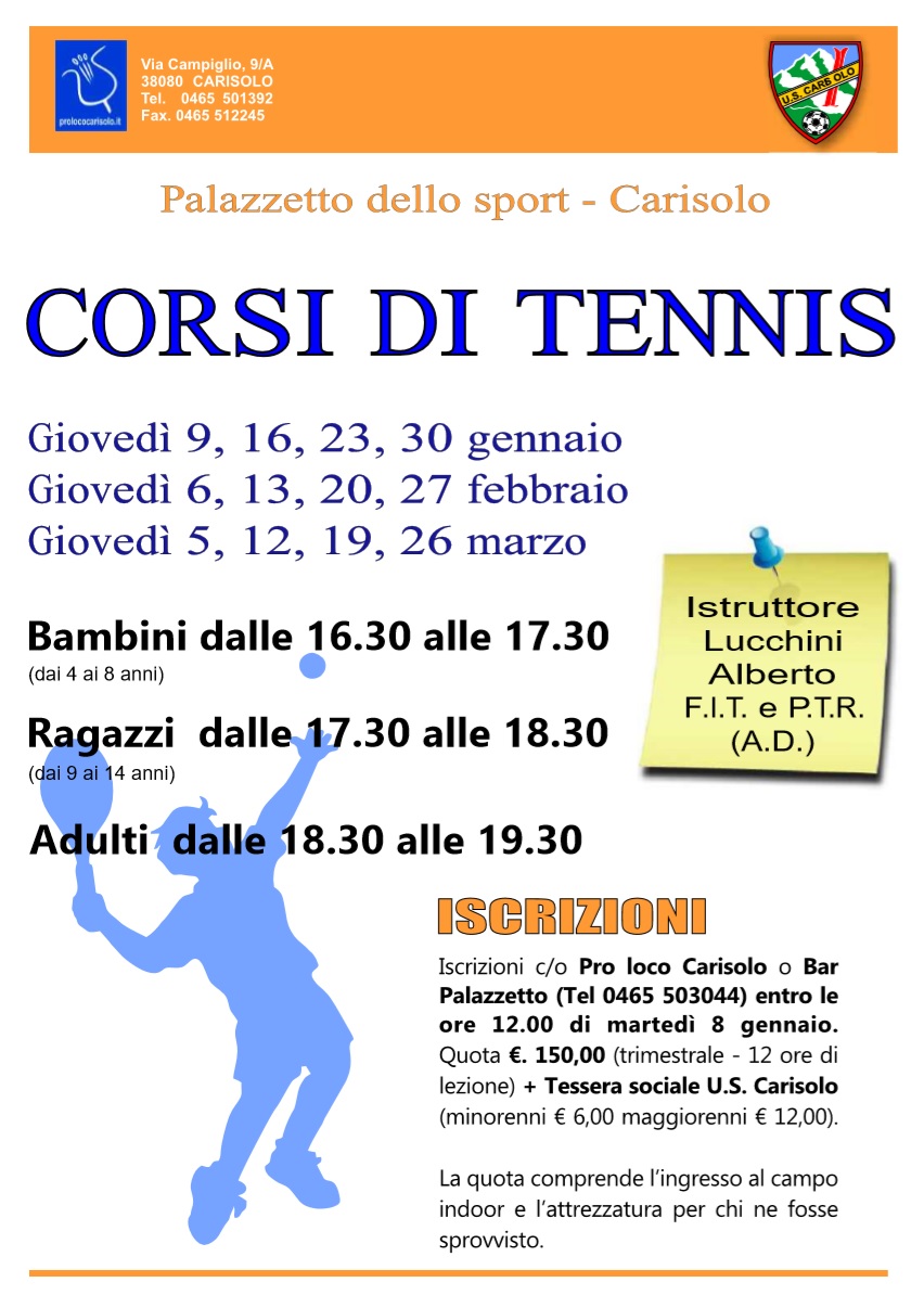 Corsi di Tennis al Palazzetto dello Sport