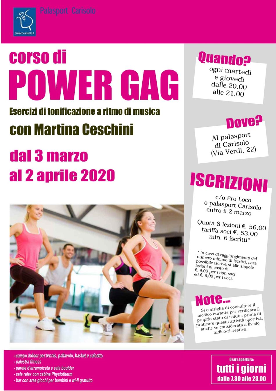 Corso di Power Gag – Esercizi di tonificazione a ritmo di musica con Martina Ceschini