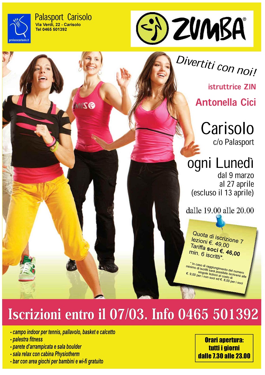 Corso di ZUMBA al Palasport di Carisolo