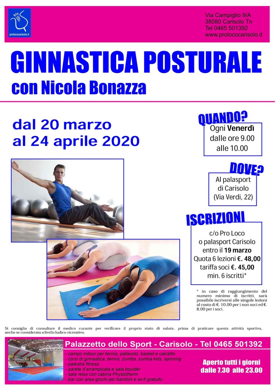 Corso di GINNASTICA POSTURALE con Nicola Bonazza