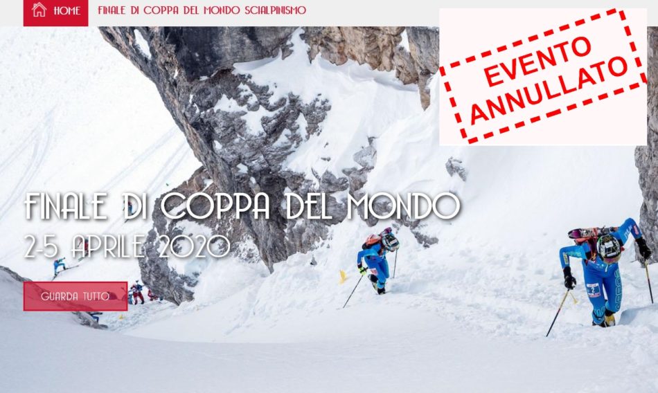 Confermata la cancellazione delle finali della Coppa del mondo di Sci Alpinismo ISMF, che si sarebbero dovute tenere a Madonna di Campiglio dal 2 al 5 aprile 2020