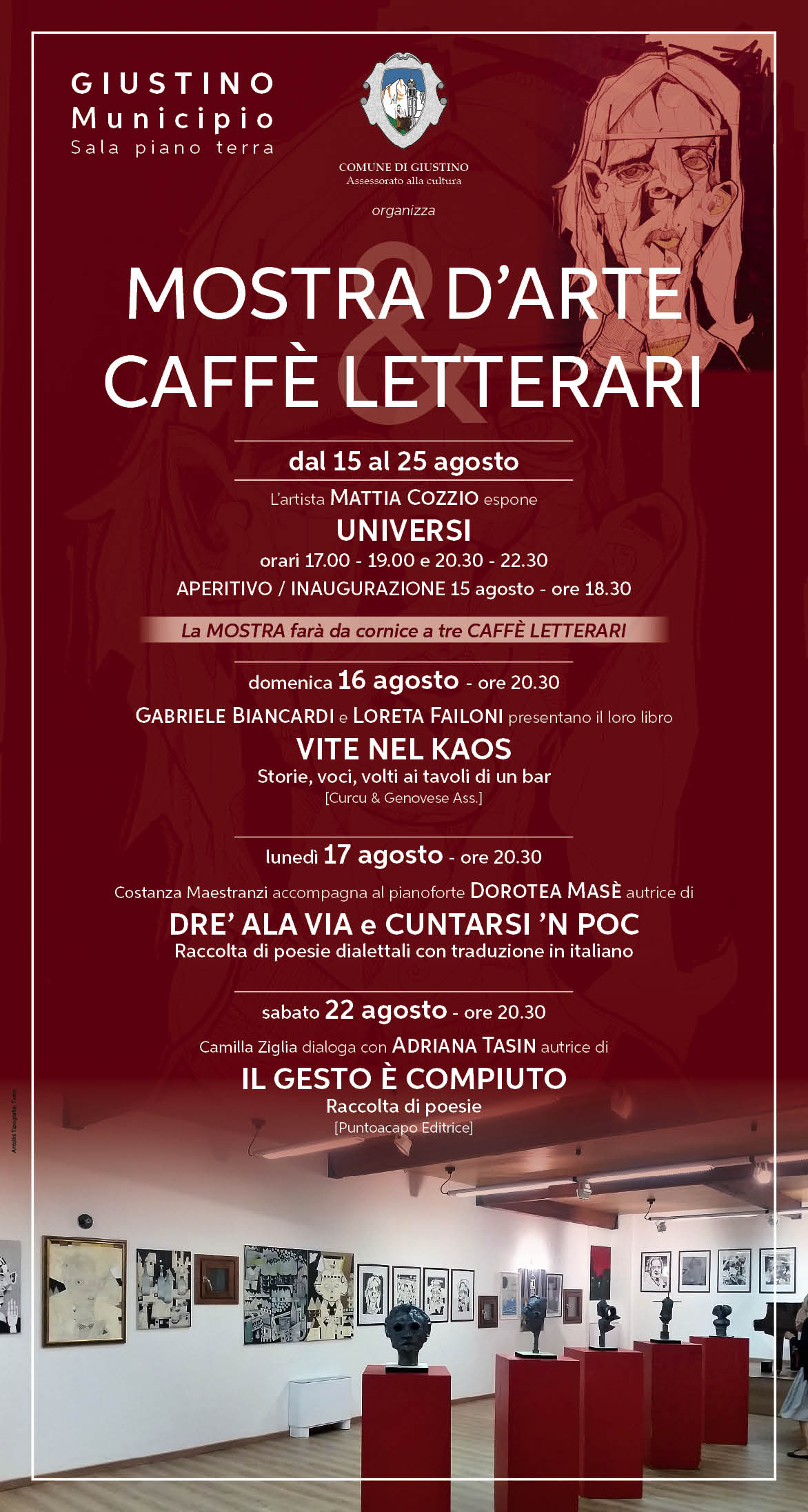 Giustino: Mostra d’arte – Caffè letterari