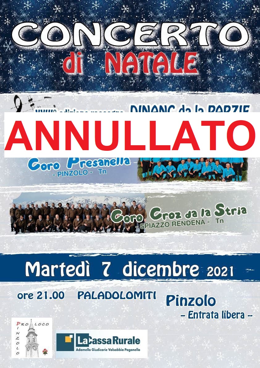 7 dicembre: Concerto di Natale al Paladolomiti – CONCERTO ANNULLATO