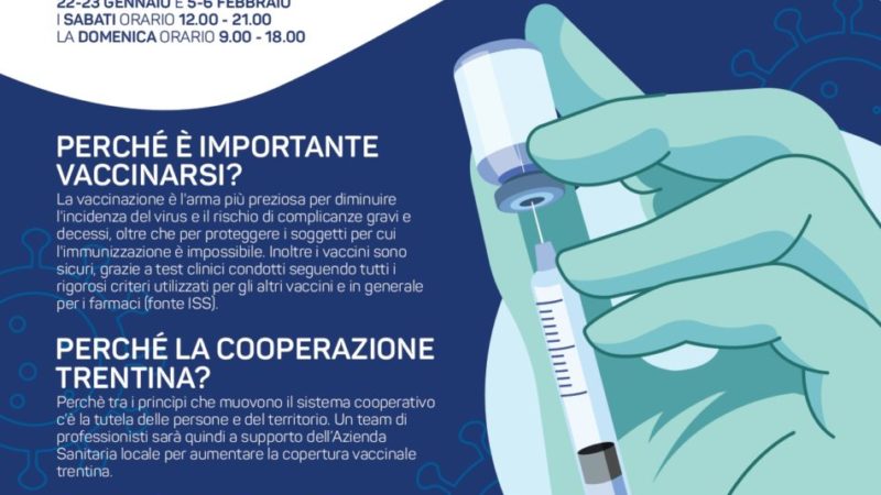Hub vaccinale Pinzolo 22-23 gennaio e 5-6 febbraio