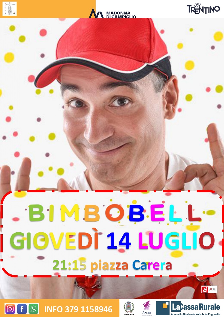 Giovedì 14 luglio, piazza Carera: spettacolo “Bimbo Bell”