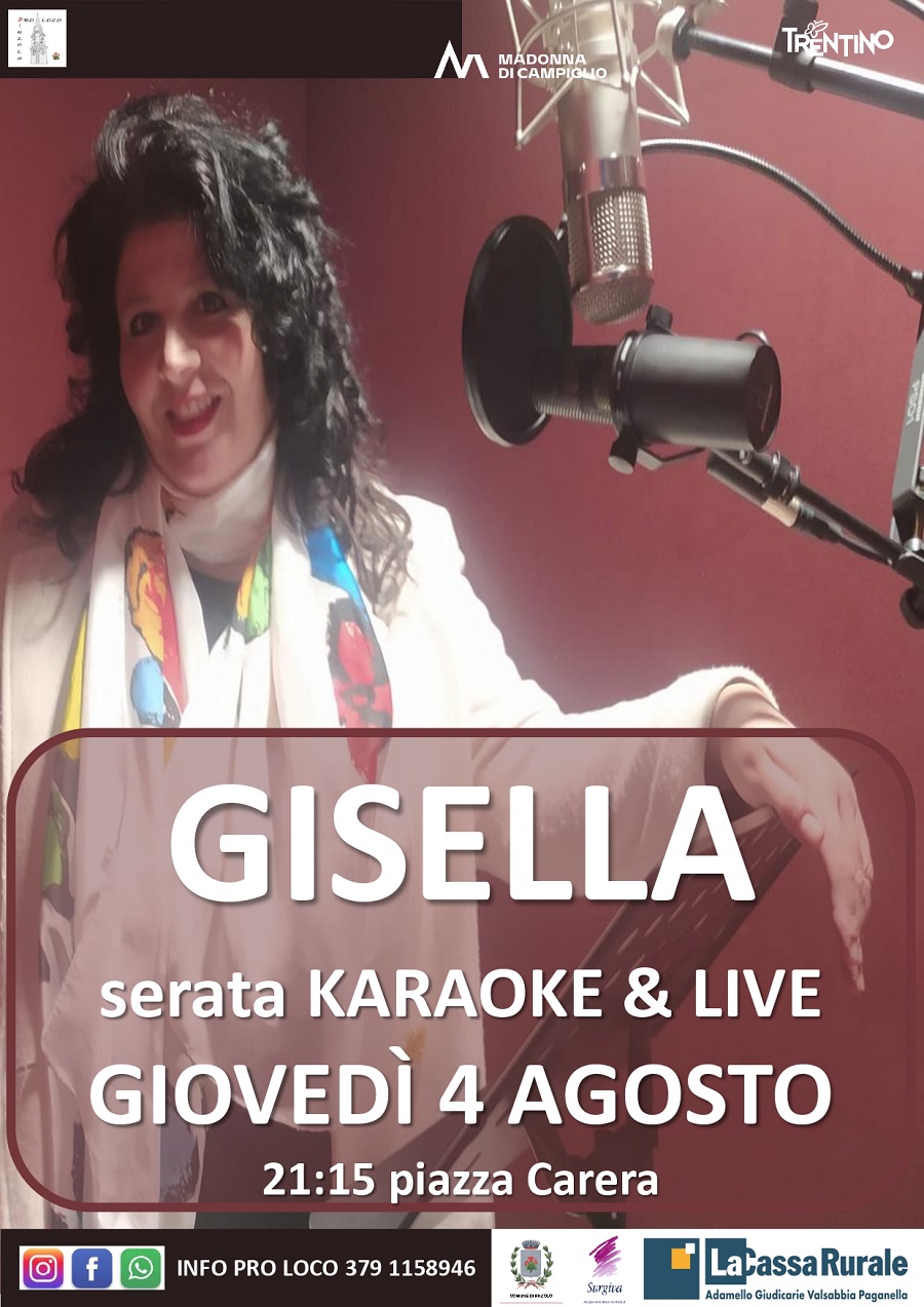 Giovedì 4 agosto in piazza Carera: Serata Karaoke & Live con Gisella