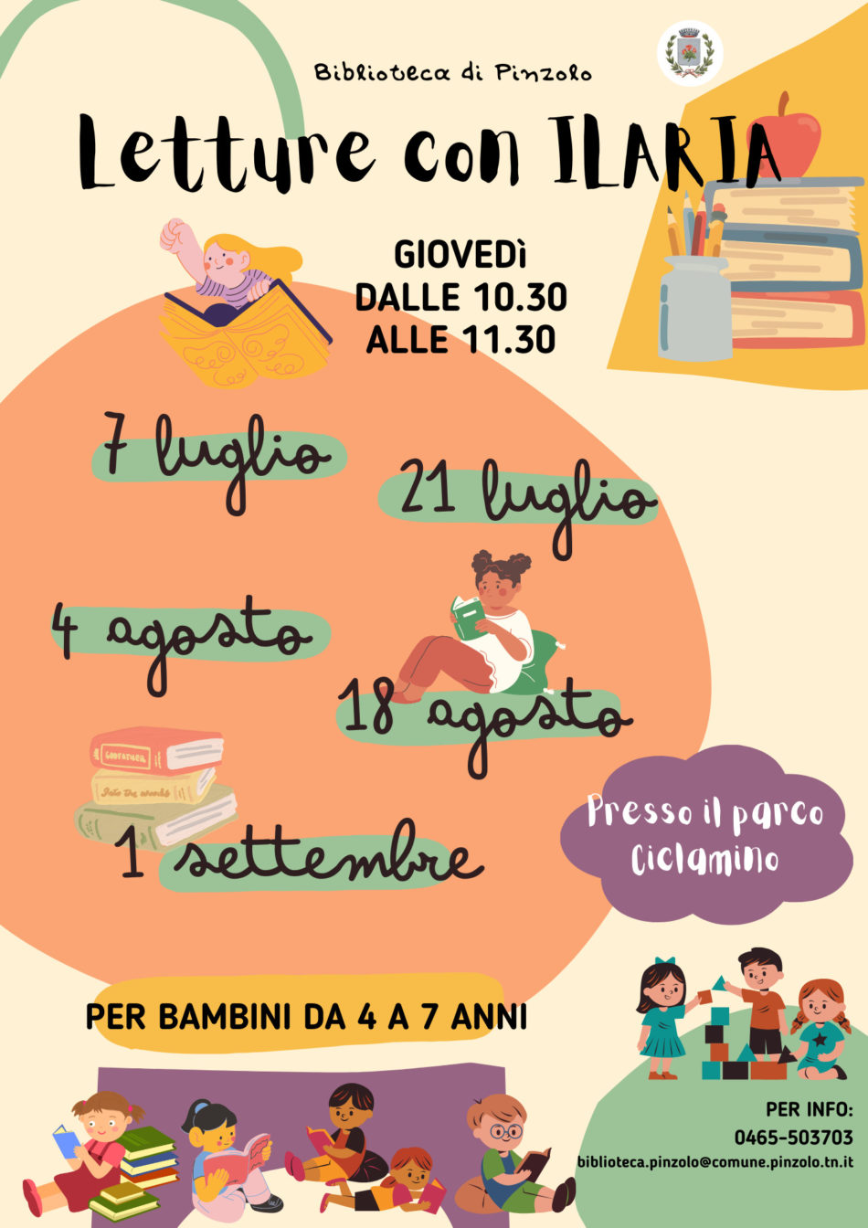 Venerdì 7 luglio dalle 10.30 alla Casa della Cultura a Pinzolo: Letture per bambini