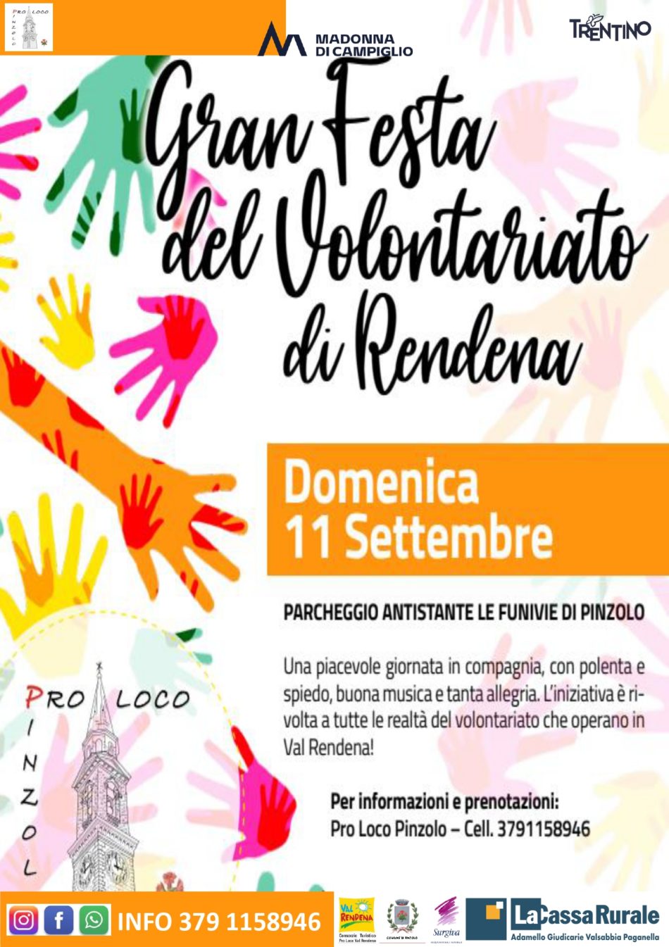 Gran Festa del Volontariato di Rendena – Domenica 11 settembre al Tendone delle Giovenche