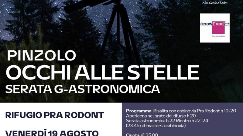 Causa allerta meteo, la serata G-Astronomica è spostata a VENERDI 19 agosto