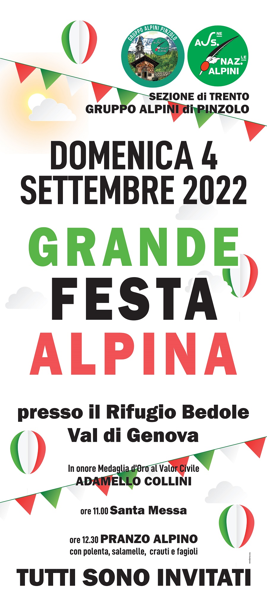 Domenica 4 settembre: Grande Festa Alpina al rifugio Bedole