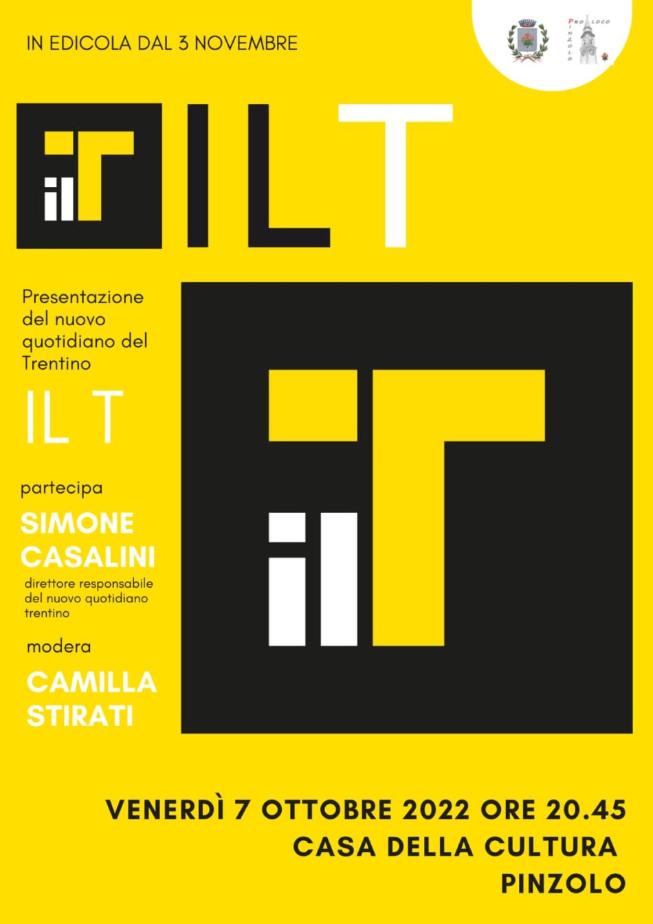 7 ottobre ore 20.45: a Pinzolo la presentazione del nuovo quotidiano del Trentino “Il T”