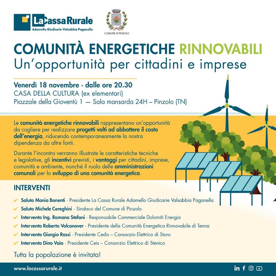 18 novembre: Convegno sulle Comunità energetiche