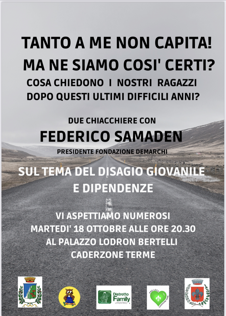 18 ottobre – Incontro con Federico Samaden Caderzone Terme
