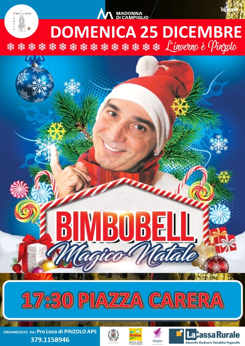 Pinzolo, domenica 25 dicembre ore 17.30: Magico Natale con Bimbobell in piazza Carera