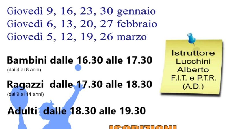 Corsi di Tennis al Palazzetto dello Sport