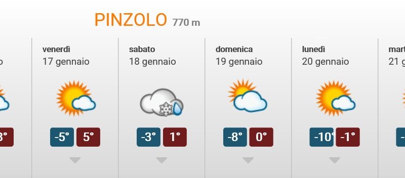 Sabato nevicate fino a quote medio-basse. Da domenica miglioramento e temperature in calo