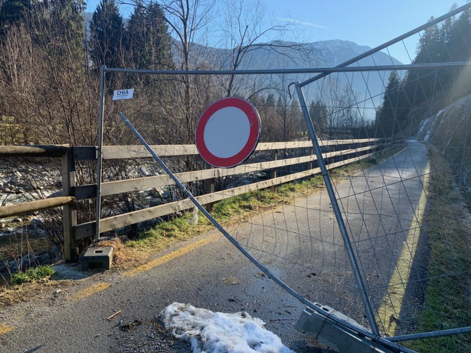 Ciclabile di Pinzolo interrotta