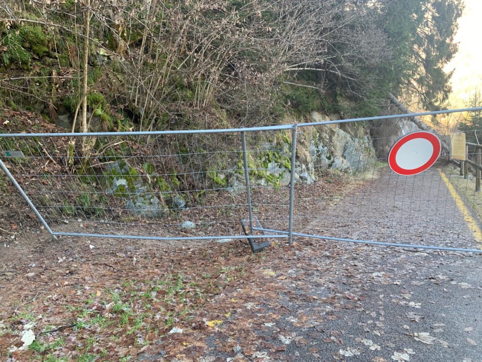 Ciclabile di Pinzolo interrotta