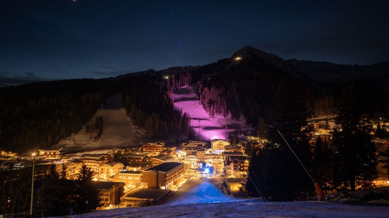 Madonna di Campiglio-Pinzolo illuminate di rosa per il Giro d’Italia