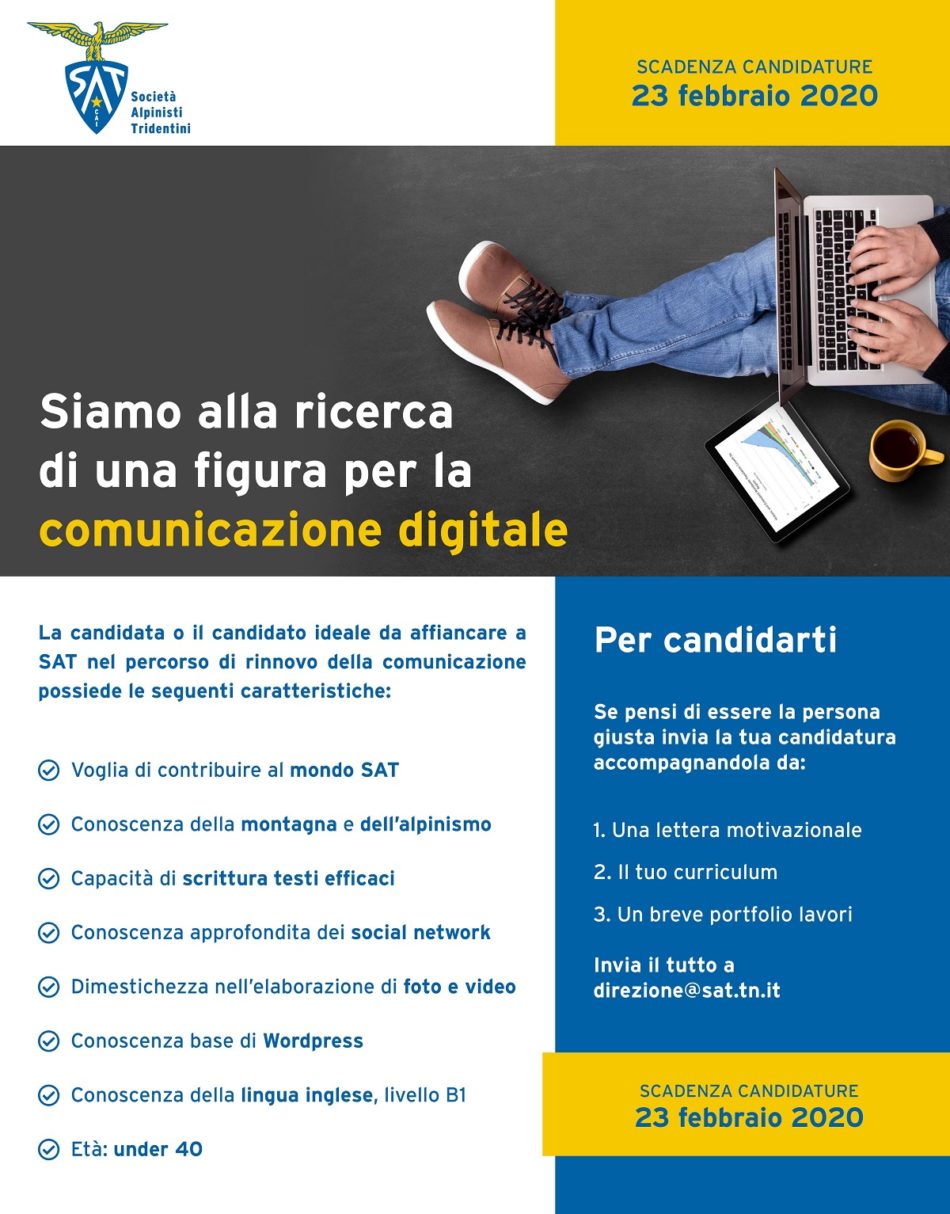 La SAT cerca una figura per la comunicazione digitale