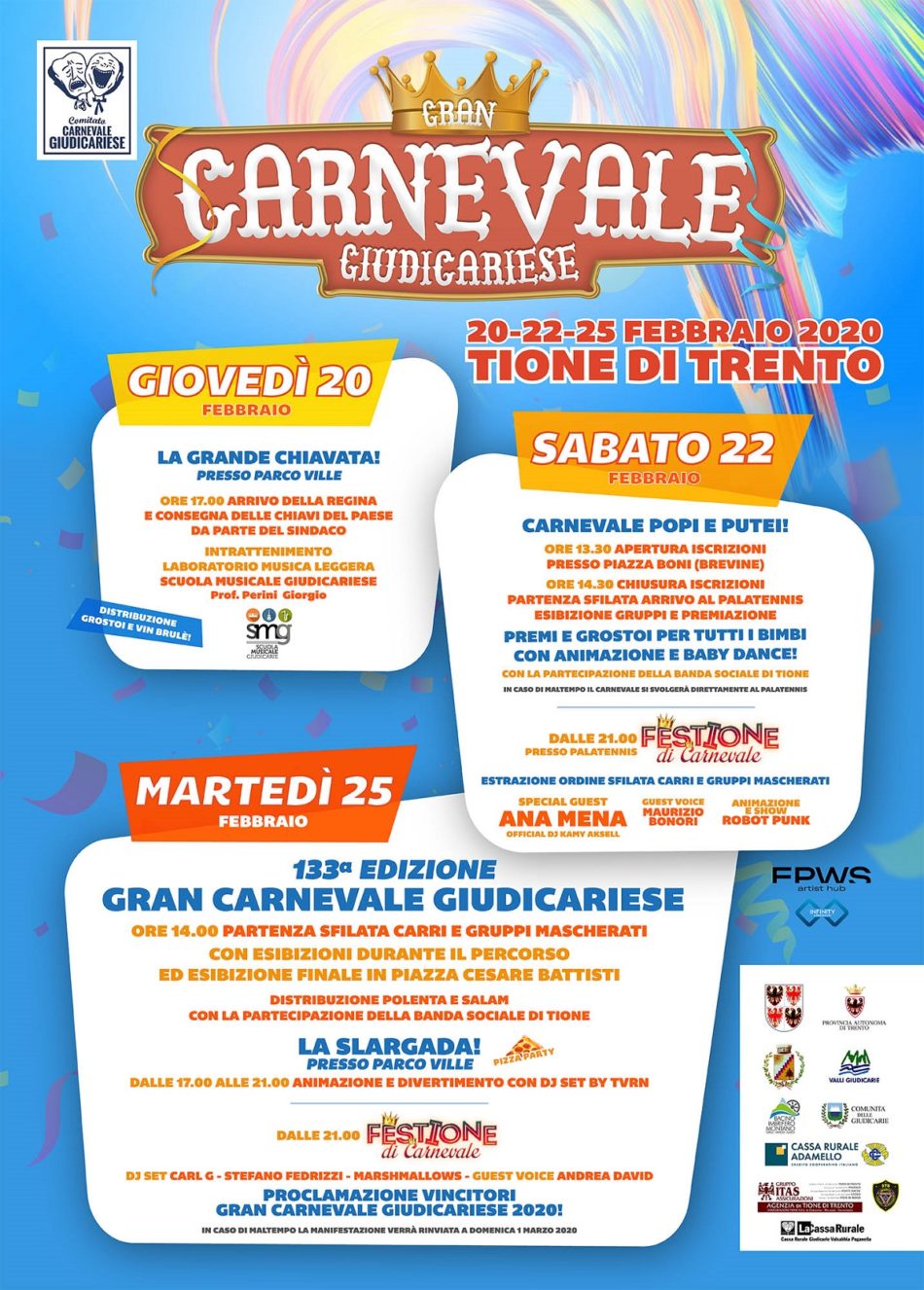 Gran Carnevale Giudicariese – Dal 20 al 25 febbraio a Tione di Trento