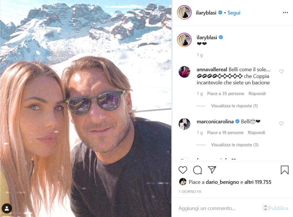 Francesco Totti e Ilary Blasi in vacanza con i figli a Madonna di Campiglio