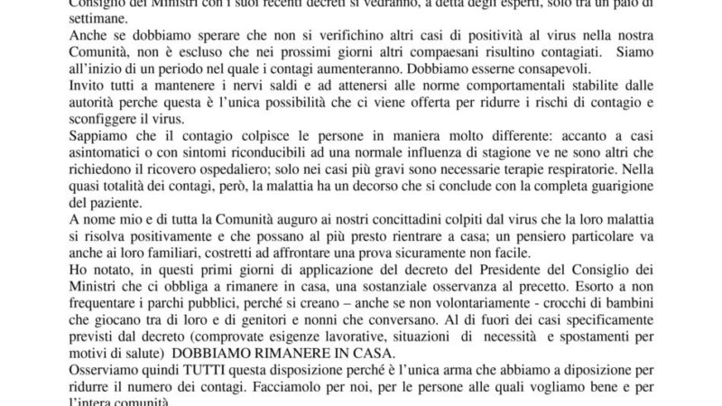 Sindaco di Pinzolo: Sono stato da poco informato che il coronavirus ha colpito due cittadini di Pinzolo. SE RESTIAMO TUTTI A CASA, NE USCIREMO PRIMA!