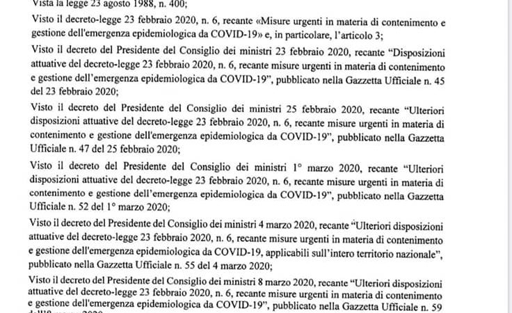 Nuovo DPCM 11 marzo 2020