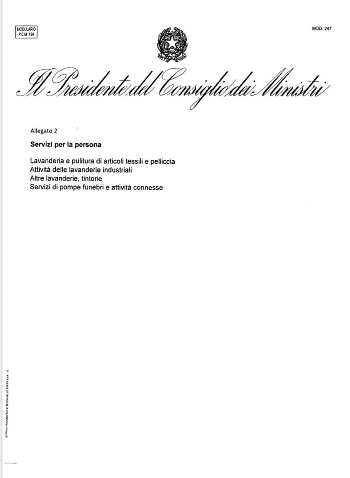 Nuovo DPCM 11 marzo 2020