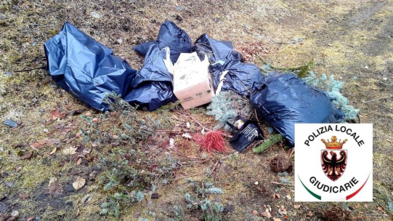 Caderzone Terme: rifiuti abbandonati in pineta individuato il trasgressore