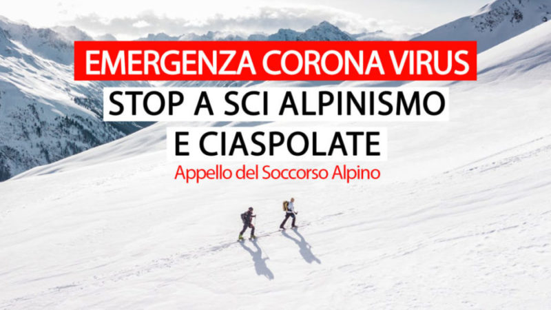 L’appello del Soccorso Alpino Nazionale: “Ci sarà tempo per andare in montagna. Ora è il momento di #stareacasa”