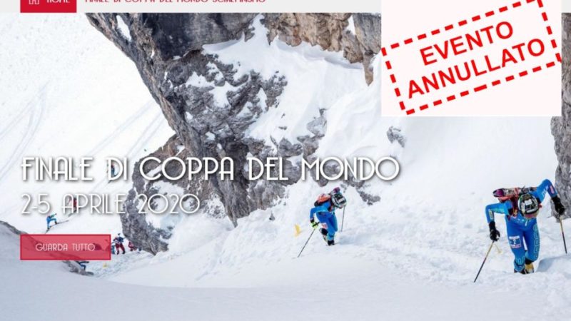 Confermata la cancellazione delle finali della Coppa del mondo di Sci Alpinismo ISMF, che si sarebbero dovute tenere a Madonna di Campiglio dal 2 al 5 aprile 2020