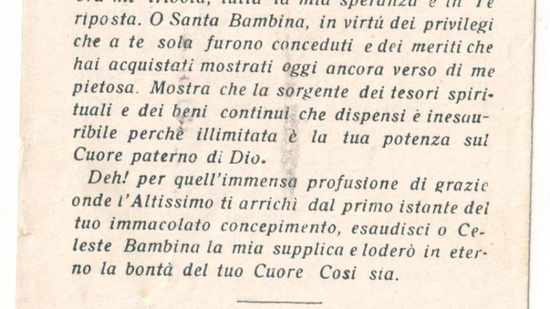 Una nostra fedele lettrice (Bruna Cunaccia) ci ha inviato questi due santini della sua cara nonna Eleonora Maffei in Cunaccia