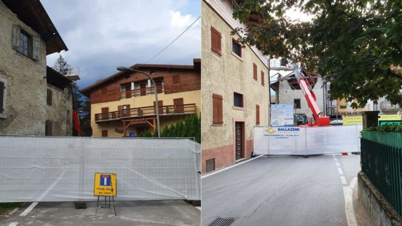 Pinzolo: iniziate le opere di demolizione dell’edificio in via Genova