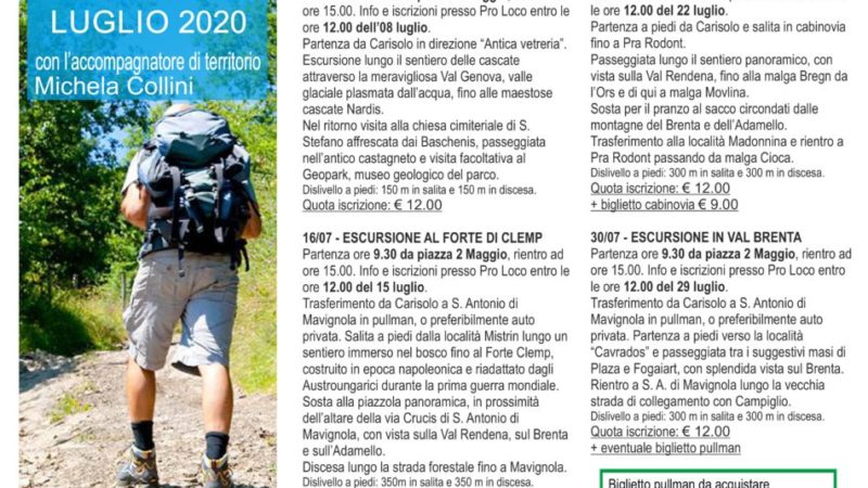 Escursioni con Michela Collini – estate 2020