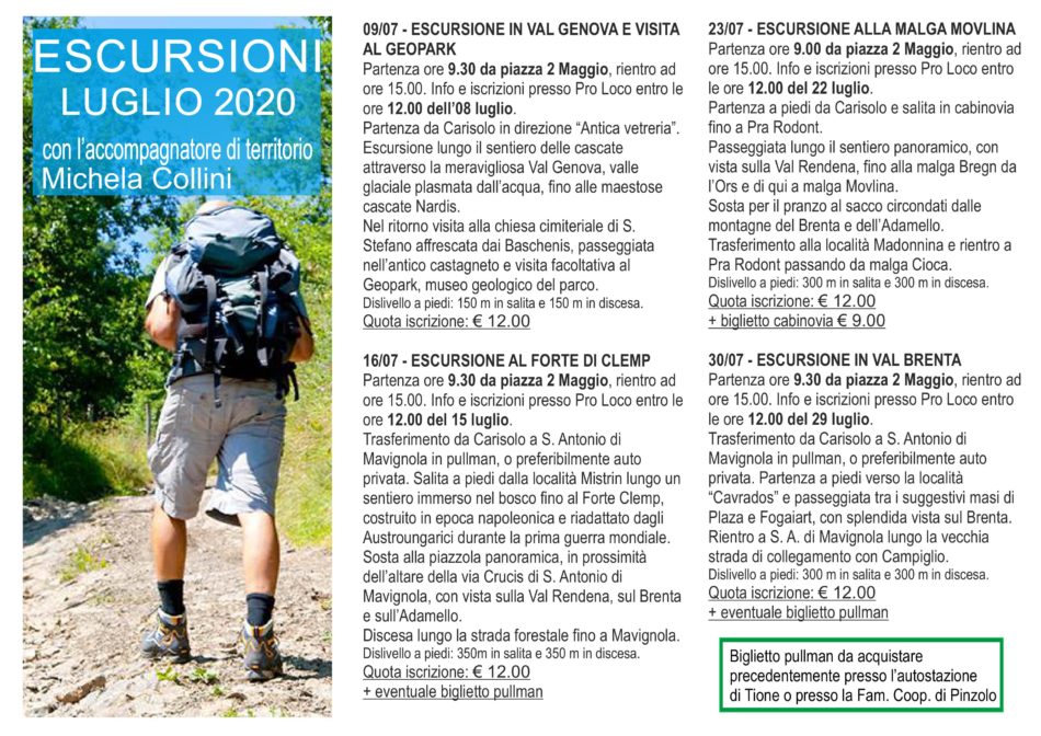 Escursioni con Michela Collini – estate 2020