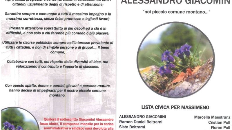 Lista Civica per Massimeno: il Programma