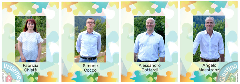 Lista civica Giustino Insieme – Fabrizia Chistè, Simone Cocco, Alessandro Gottardi, Angelo Maestranzi