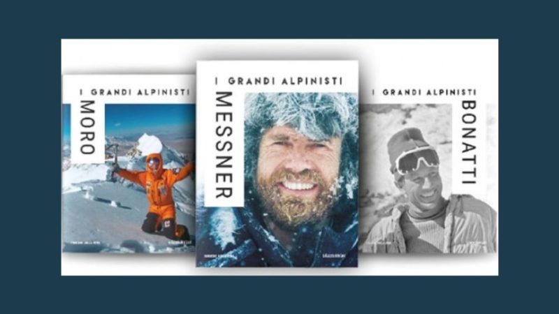 Cesare Maestri  ed Ermanno Salvaterra tra “I Grandi Alpinisti” de La Gazzetta dello Sport e Corriere della Sera