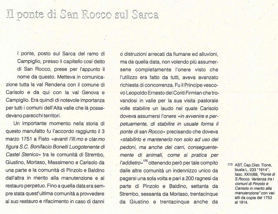 La storia del ponte di san Rocco