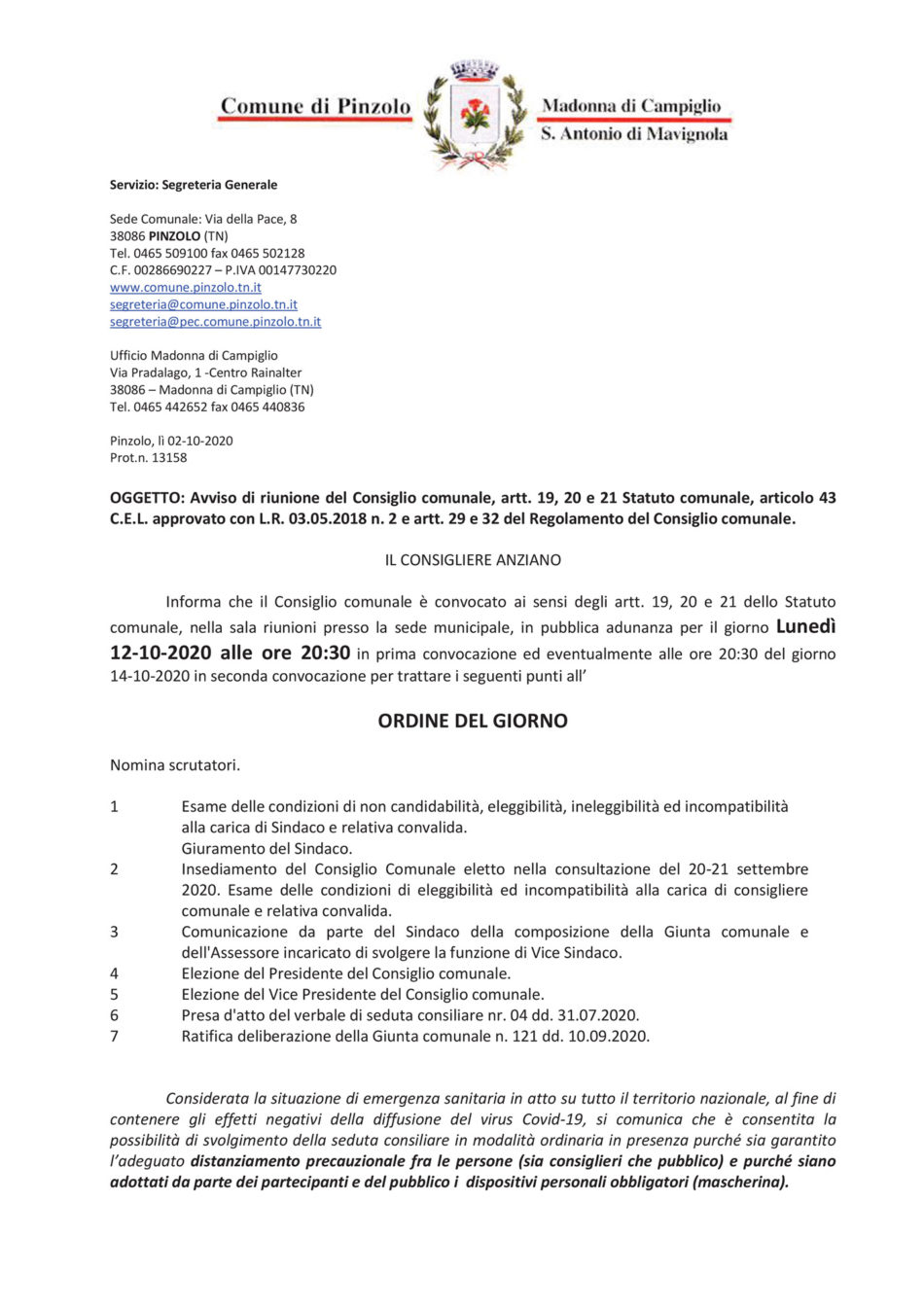 Consiglio Comunale di Pinzolo