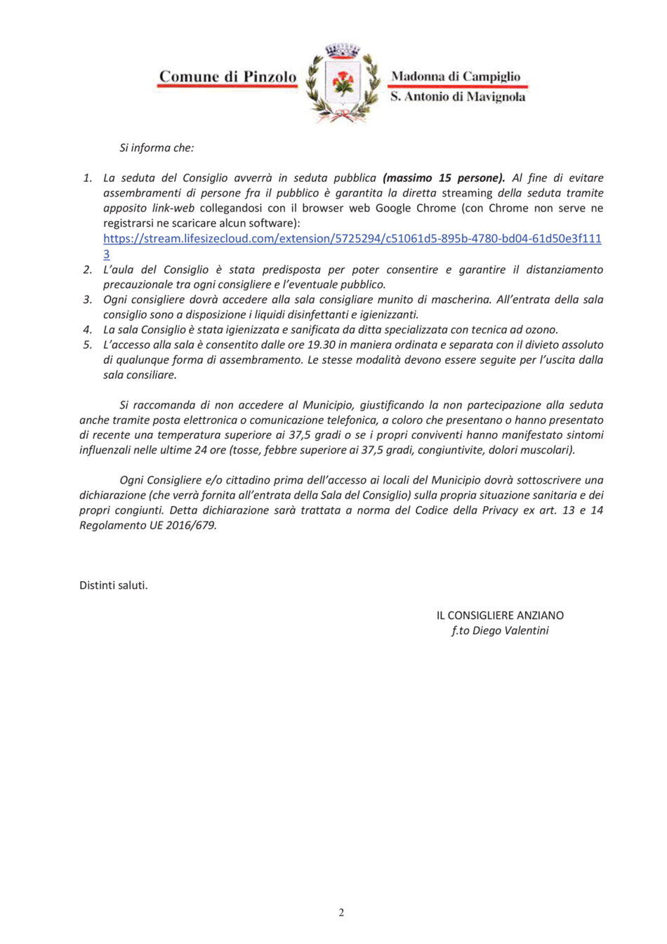 Consiglio Comunale di Pinzolo