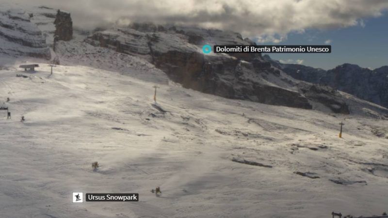 Hanno cominciato a sparare i cannoni nella skiarea Campiglio