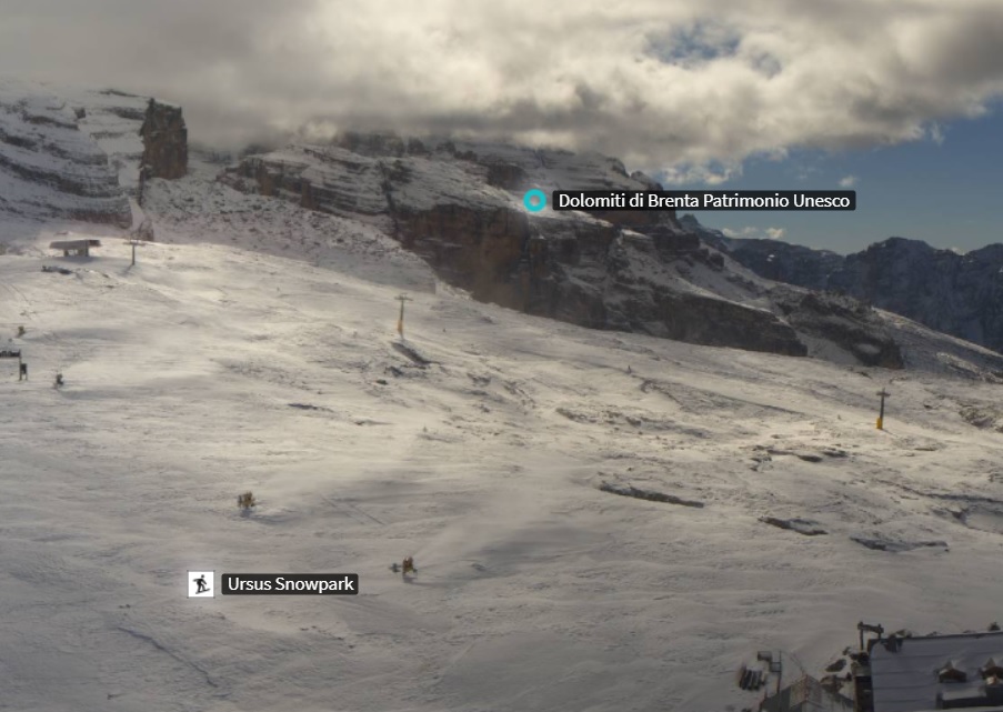 Hanno cominciato a sparare i cannoni nella skiarea Campiglio