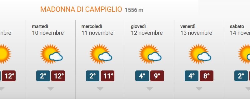 Continua l’alta pressione ed è previsto tempo soleggiato almeno fino a sabato