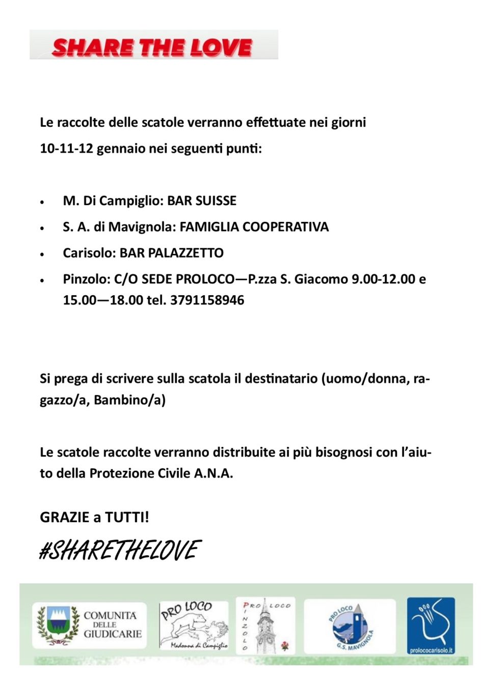 Scatole di Natale per i più bisognosi