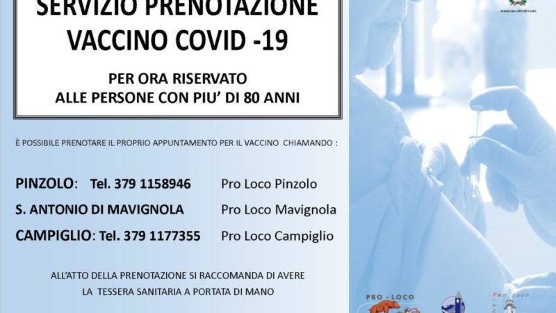Prenotazione vaccinazioni nel Comune di Pinzolo