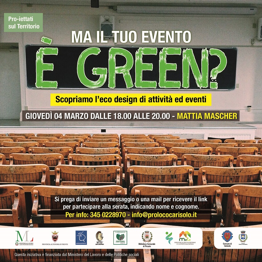 Progetto “PRO-IETTATI SUL TERRITORIO” – Serata “Ma il tuo evento è green?”
