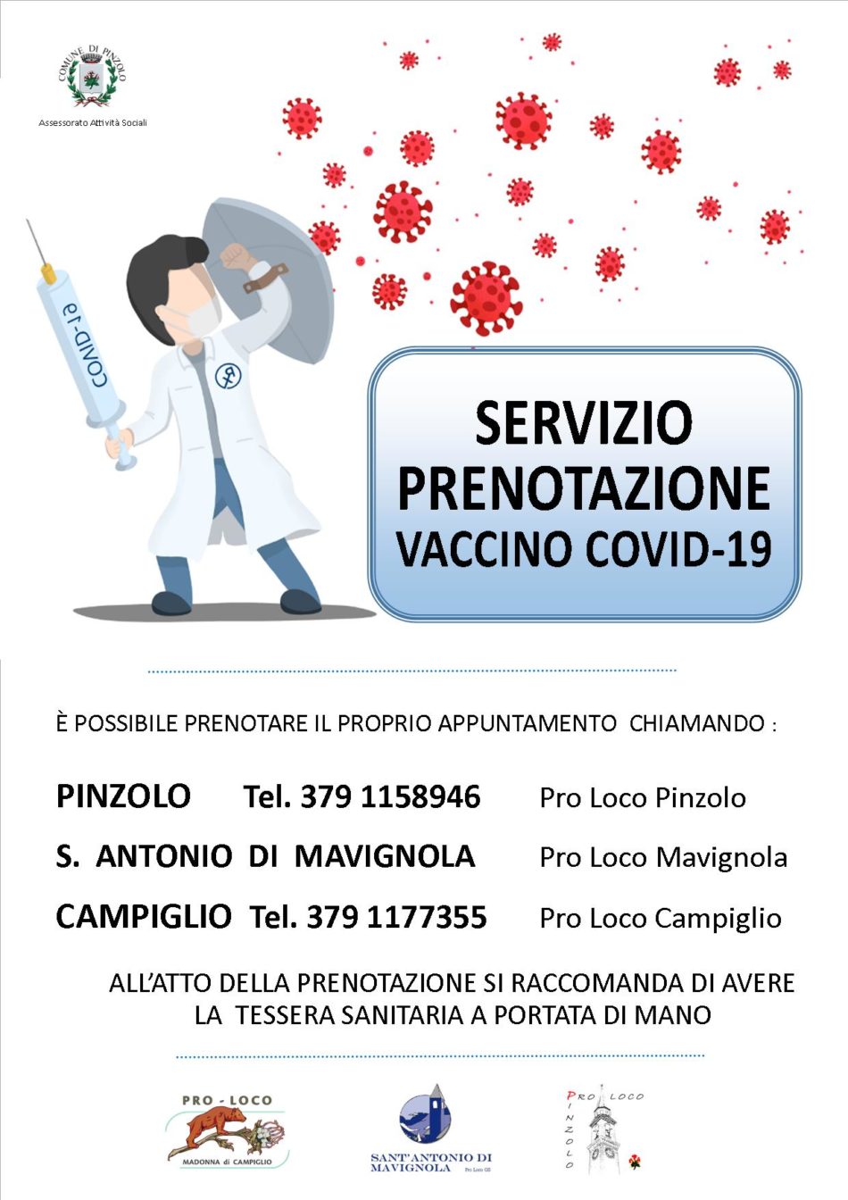 Comune di Pinzolo – Vaccinazione anti covid